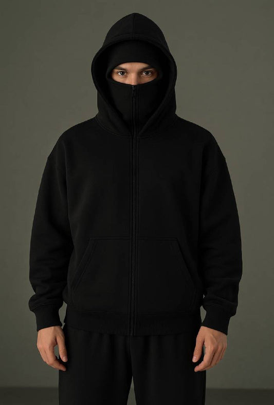 Balaclava Layered Double Zip Hoodie | Streetwear Hoodie by WesternVibe®
