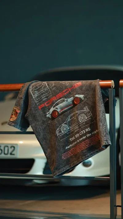 Oversized Porsche 911 Acid Wash T-Shirt – Premium Streetwear Tee for Men & Women