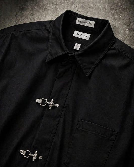 Clasp Essential Black Shirt – Minimal Luxury Fit