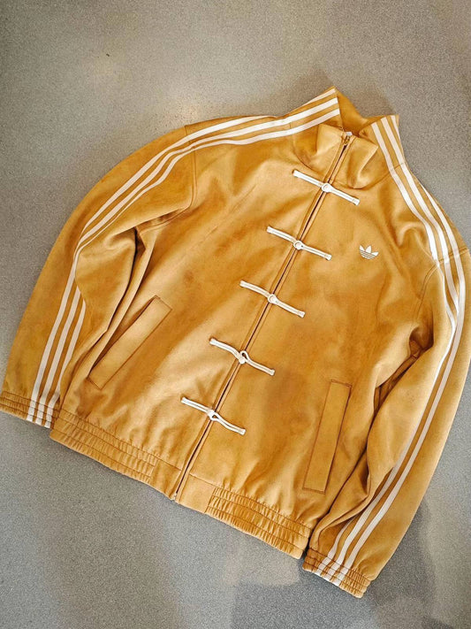 Yellow CNY Suede Jacket – Oversized Unisex Chinese-Inspired Streetwear