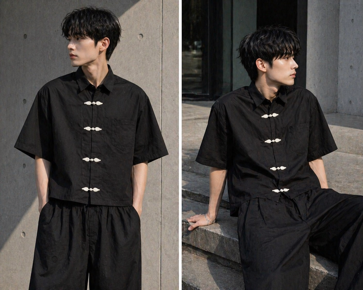 Seoul Shadow Oversized Shirt – Korean Streetwear Edition