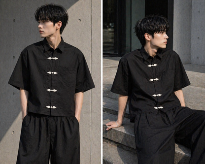 Seoul Shadow Oversized Shirt – Korean Streetwear Edition