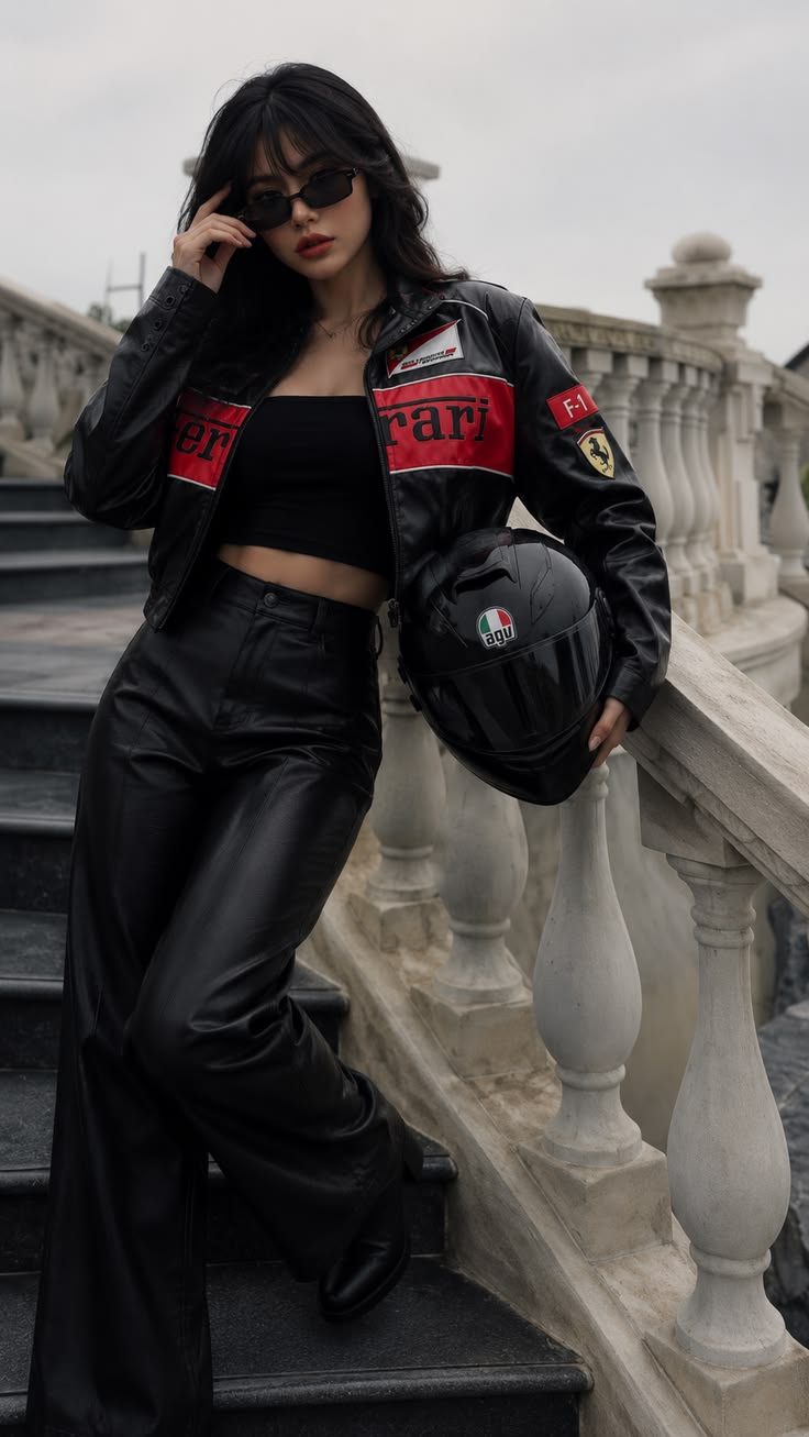 Black Ferrari F1 Leather Jacket – Racing Style Jacket | Westernvibe