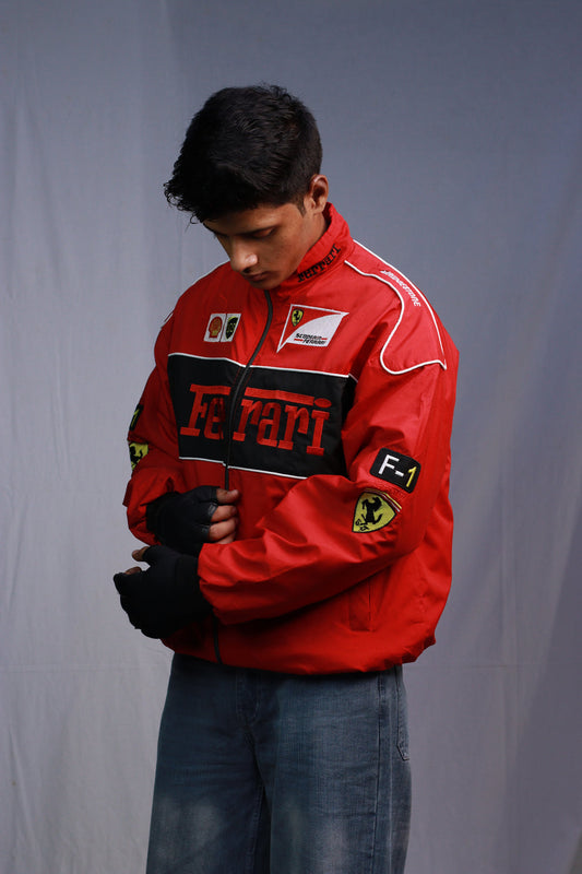 Red Ferrari F1 Printed Jacket – Racing Style Unisex Jacket | Westernvibe