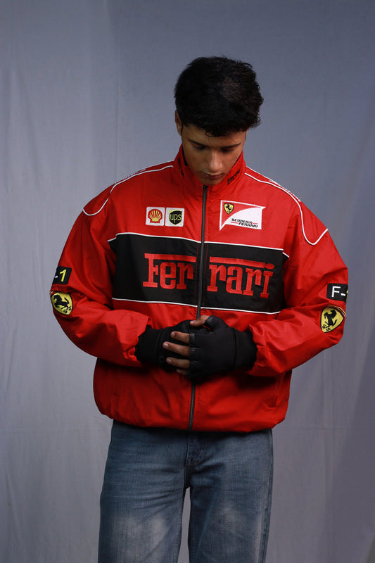 Red Ferrari F1 Printed Jacket – Racing Style Unisex Jacket | Westernvibe