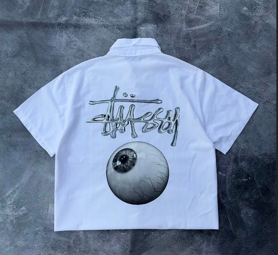 Western White Oversized Eyeball Graphic Shirt – Premium Streetwear Edition