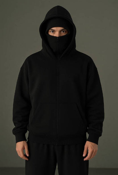 Balaclava Layered Double Zip Hoodie | Streetwear Hoodie by WesternVibe®