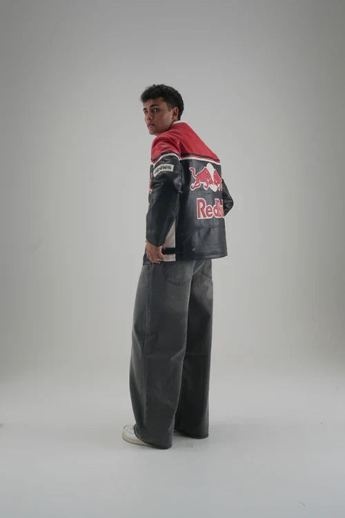 Red Bull Racing Leather Jacket – Premium Motorsport Streetwear by WesternVibe®