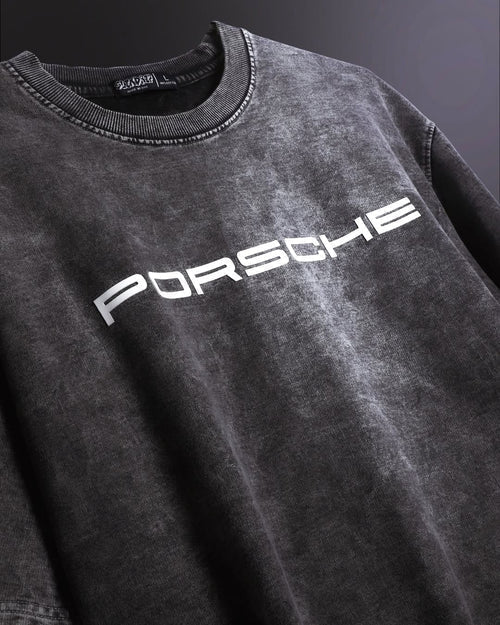 Oversized Porsche 911 Acid Wash T-Shirt – Premium Streetwear Tee for Men & Women