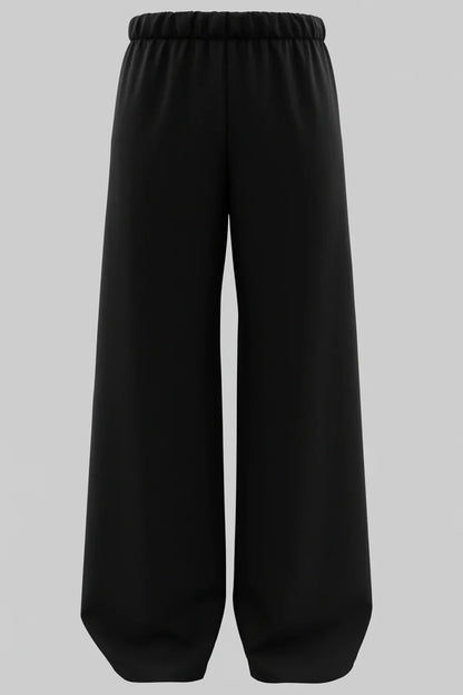 Jet Black Heavyweight Baggy Cotton Bottoms | Premium Streetwear by WesternVibe®
