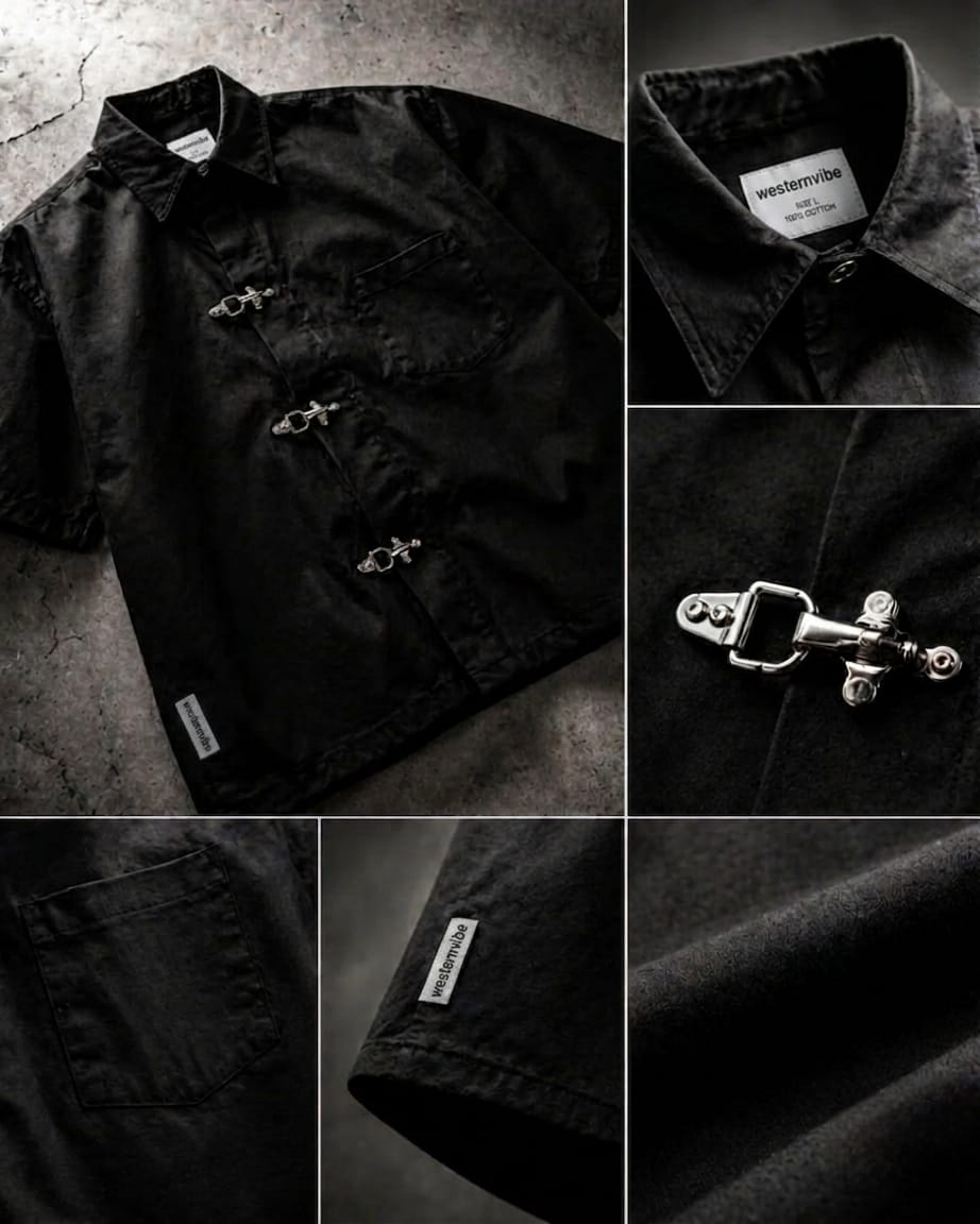Clasp Essential Black Shirt – Minimal Luxury Fit