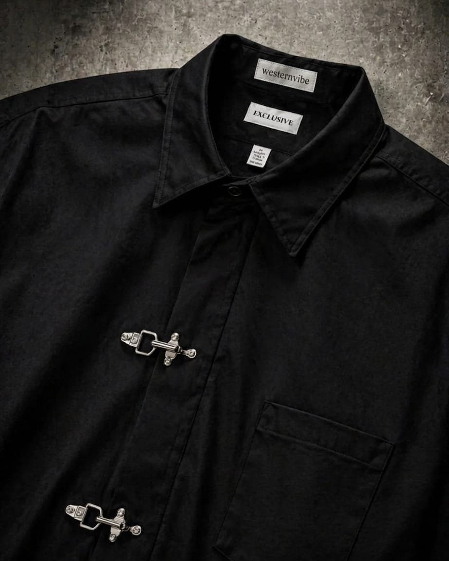 Clasp Essential Black Shirt – Minimal Luxury Fit