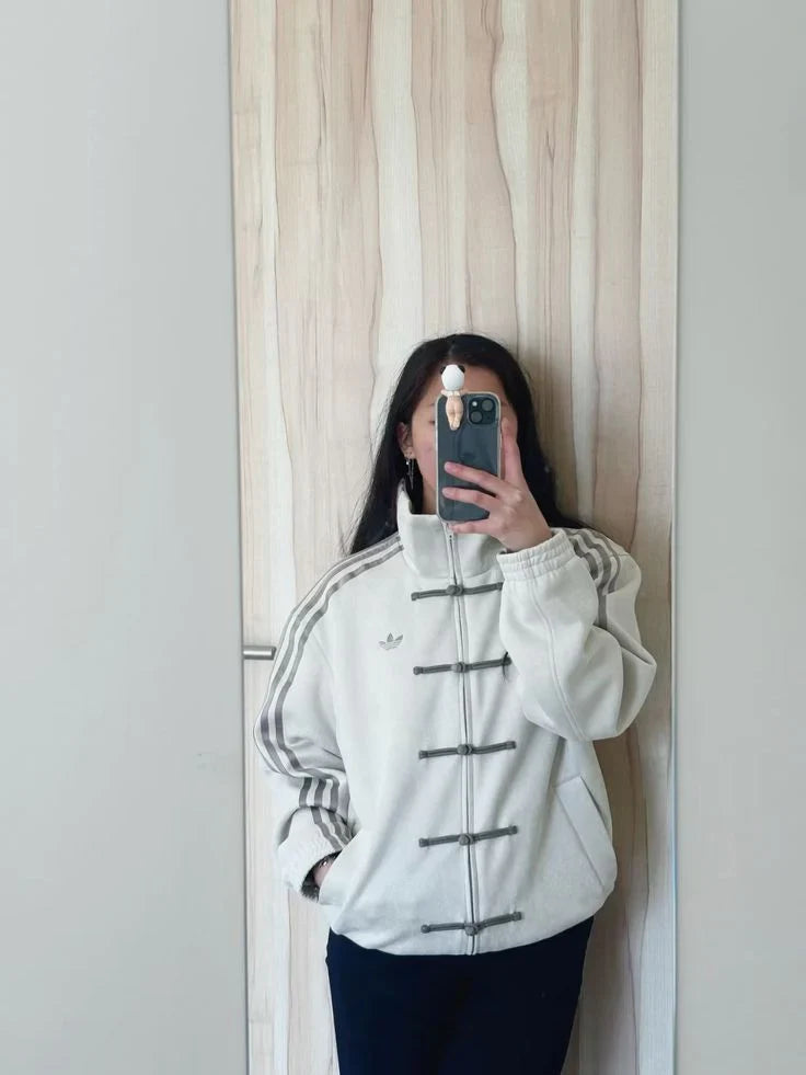 Cream CNY Suede Jacket – Chinese-Inspired Unisex Streetwear