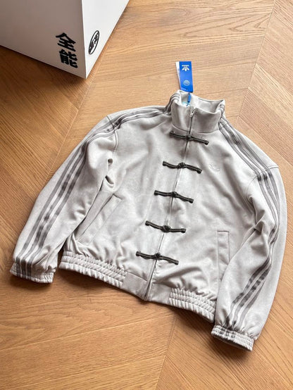 Cream CNY Suede Jacket – Chinese-Inspired Unisex Streetwear