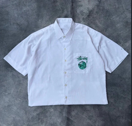 White 8 Ball Graphic Oversized Shirt – Streetwear Edition