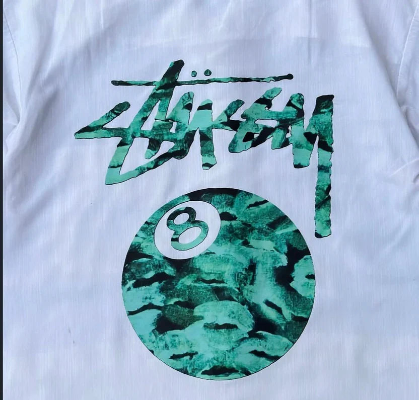 White 8 Ball Graphic Oversized Shirt – Streetwear Edition