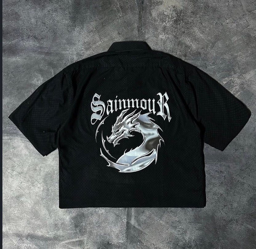 Celestial Dragon Graphic Oversized Shirt – Chinese Streetwear Edition