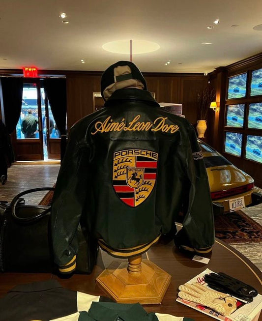 Porsche Vintage Leather Racing Jacket – Retro Motorsport Statement | WesternVibe®