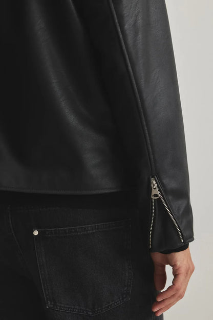 Men’s Black Boxy Leather Jacket – Premium Urban Street Style (Oversized Fit)