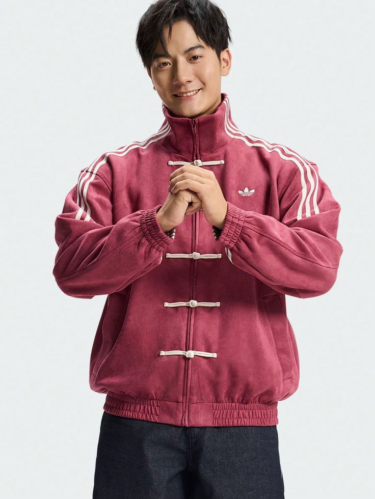 Maroon CNY Suede Knot Jacket – Oversized Unisex Streetwear