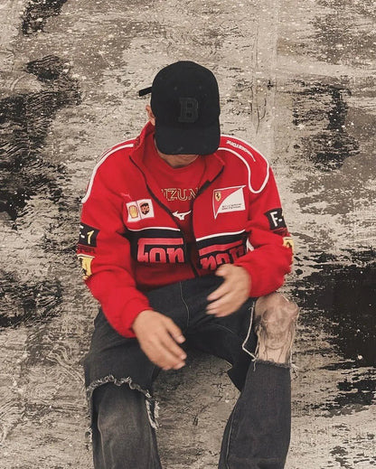 Red Ferrari F1 Racing Jacket – Formula 1 Motorsport Track Jacket